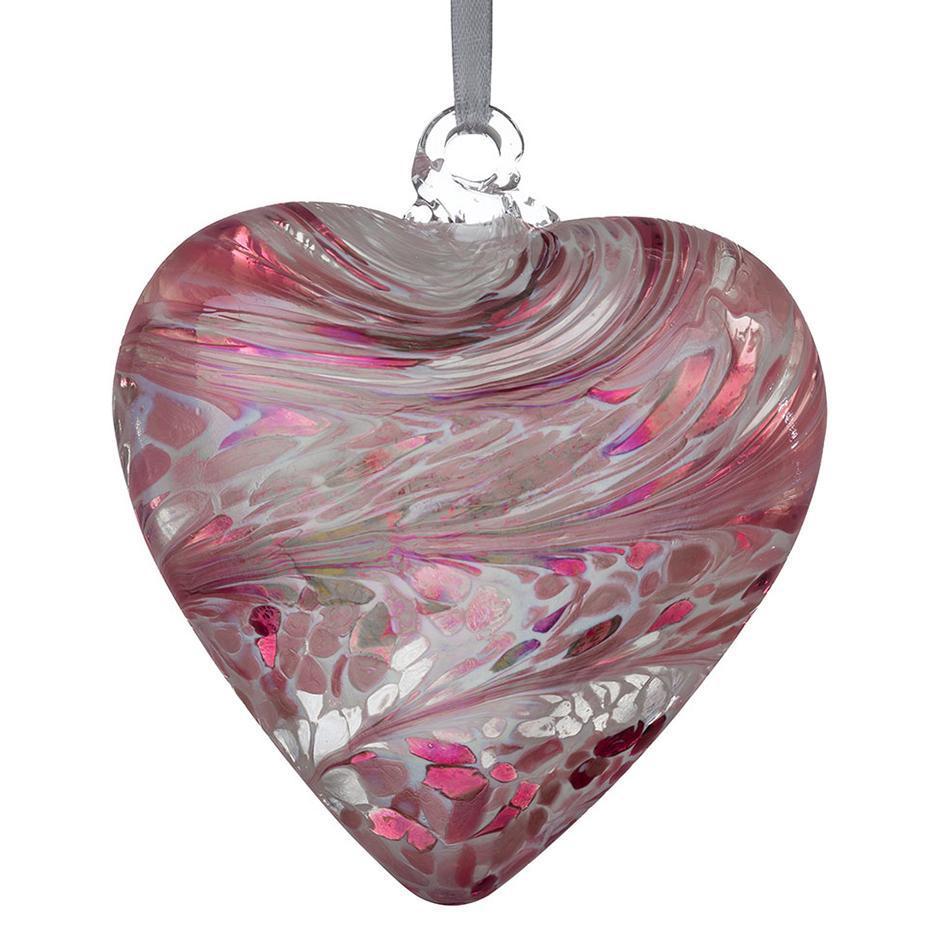 Sienna Glass 8cm Friendship Heart Blue and Pink Decorative Ornament Gift Boxed 