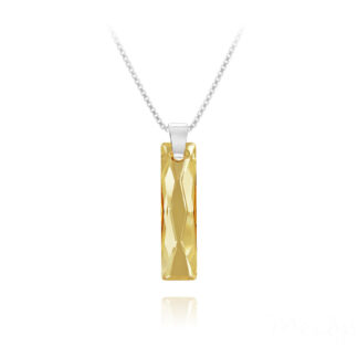 Silver and Swarovski®Crystal Necklace ‘Queen Baguette’ in Golden Shadow