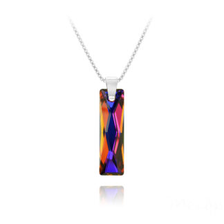 Silver and Swarovski® Queen Baguette Crystal Necklace in Volcano