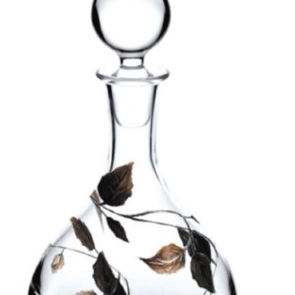Hand Painted Mouth Blown Decanter – Gold Leaf Design