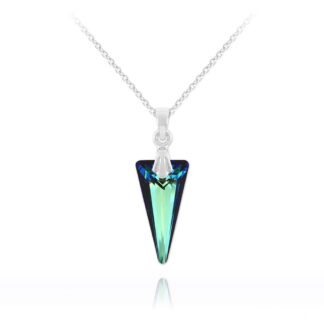 Silver and Swarovski® Crystal Necklace ‘Spike’ Design in Bermuda Blue